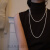 BMOI施华洛世奇锆多种戴法 长款珍珠项链正圆强光施家珍珠毛衣链轻奢 6mm麻灰色(120cm)
