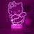 kt猫咪小夜灯Hello Kitty卡通3D卧室氛围台灯高颜礼物女生小众 574 Hello kitty 3色带开关(3种白光)USB插口