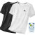 三叶草三叶草运动短袖T恤男夏季新款冰丝速干透气宽松半袖跑步 白色+黑色 XL