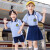 法比兔（FANBEETO）幼儿园园服夏季拍照套装小学生校服夏天一年级班服运动夏装 女款=短袖+裙子 140码