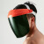 强化版电焊防护罩脸部轻便头戴式焊工防雾面罩全脸防护防烤脸焊帽 绿色：单面面屏