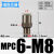 微型气管快插PC4M5气动直通迷你快速接头PC4M46M54 MPC6M8*1(精品六角型)
