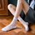 歌鹏水晶袜女2024年的新款冰丝子夏季薄款透明玻璃丝袜中筒袜棉底蕾丝 纯色白4双