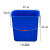 无盖手提垃圾桶大号四色分类商用办公厨房家用方形户外环卫 15L蓝色