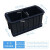 长方形塑料分格箱带盖可拆车载零件收纳盒螺丝盒工具整理盒周转箱 黑色+可拆2格箱 零件盒收纳