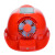 飞迅太阳能双风扇安全帽夏季空调防晒充电帽子头盔多功能电风扇工地男 红色(MA)双风扇12000MA