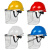 安全帽带面罩全脸防护透明PVC铝包边烧焊防飞溅防冲击打磨面屏 白色安全帽+支架+6张面屏