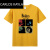 CARLOS KAYLA披头士t恤 夏装宽松大码圆领短袖摇滚乐队T恤男夏衣服beatles列侬 黄9 L