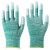 PU手套浸塑胶涂指尼龙劳保工作耐磨防滑薄款涂掌电子无尘夏 条纹涂指手套-绿色-12双 S