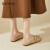 达芙妮（DAPHNE）单鞋女法式软皮玛丽珍鞋2023新款夏季平底鞋气质珍珠名媛船鞋 杏色 36 标准码