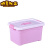 透明手提收纳盒大中小3件套多彩收纳箱收纳盒整理箱塑料玩具箱 纯粉色 手提小号：28*21*17厘米