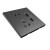 simon i6air荧光灰色钢底板超薄面板 五孔带USB插座  定制