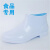 工厂卫生靴中高筒白色雨鞋防滑耐油耐酸碱水靴男女厨师工作鞋 白色短筒水鞋 44