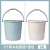 水桶储水塑料桶洗车手提小圆桶大号加厚学生用洗澡洗衣桶 2个装北欧蓝色+杏色 16L加厚款