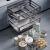 海蒂司（NBHAIDISI）拉篮厨房橱柜304不锈钢双层缓冲抽屉式厨柜调味架碗碟篮800柜体