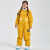 芭库森新儿童连体滑雪服套装女童男童户外双单板加厚保暖滑雪装备 连体黄色女童 100