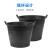 豫选工品 小灰桶 建筑工地用牛筋桶泥灰塑料桶 加厚水泥桶  黑色