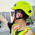 HKNA工地安全帽带护目镜防砸夏季透气男建筑工程头盔国标定制 黄色茶色镜