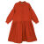 百丽驼美士（BALITOMMS）轻奢女童连衣裙春季新款中大童亲子装长袖翻领单排扣长裙子潮 2098桔红色 120cm