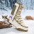 CAAPE GOOSE2024新款时尚潮流冰面止滑男女士户外运动鞋保暖加厚情侣雪地靴子 象牙白 43