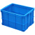 长方形周转箱塑料箱胶箱筐红黄蓝色物料盒仓库储物盒子物流箱 外 440*330*195mm 蓝色无盖