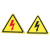 小心有电安全标识牌防触电警告机械设备标签闪电贴纸防油 当心触电 3.5x3.5cm