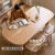 源氏木语实木餐厅餐桌橡木圆角饭桌1.8米一桌六椅（弯背餐椅烟栗棕）