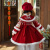 迪士尼（Disney）女童旗袍连衣裙冬季2024新款儿童装洋气冬装中国风女孩红色公主裙 2355红色 130cm