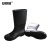 安赛瑞 PVC塑胶雨鞋 防滑耐磨中筒胶鞋抗洪抢险应急雨靴 黑色 40 3G00125