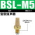 气动铜消声器BSL平头/节流/长头消音器塑料器内六角堵头 内六角堵头BD-M5