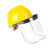 伏加瑞安全帽面罩透明防护打磨防冲击电焊打农药飞溅尘面具轻便高清耐用 铝支架+透明屏1张（不含安全帽）