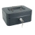 金诗洛 K5207 手提带锁收银箱 金属储蓄钱盒整理保险箱工具箱 150钥匙黑色15*12*8cm