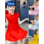 迪士尼女童连衣裙夏装0-8岁儿童洋气公主裙韩版中大童无袖纯色潮裙子 红色 雪纺版飞袖裙 110