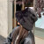 卡悠莱獭兔毛帽子女帽子女2024新款冬季毛茸茸兔毛渔夫帽毛毛保暖显脸小 毛绒黑色 M(5658cm)