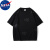 NASAWASSUP联名温控遇热变色夏季简约印花变色潮牌短袖男装五分袖T恤 黑色 S