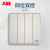 ABB官方专卖纤悦系列雅典白色开关插座面板86型照明电源插座 四开双控AR141