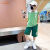 CAMKIDS男童夏季2024新款篮球服儿童速干运动套装洋气透气潮衣 绿色 薄款 110cm