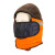 棉安全帽内衬冬季工地施工防寒保暖皮头套冻内胆帽套通用套环卫用 北极蓝+面罩可拆+四孔