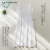 拉夏贝尔（La Chapelle）文艺复古重工刺绣亚麻短袖连衣裙女夏季宽松V领气质纯色棉麻长裙 白色 M95-115斤