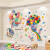 熊哲察壁画贴纸 幼儿园墙面装饰儿童房间贴画3D立体墙贴纸卡通墙 可爱长颈龙+彩色热气球 特大