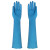 防油耐酸碱加长款耐高温耐磨16寸蓝色一次性丁腈皮橡胶手套10双装Z 孔雀蓝 L
