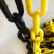 勤俭 塑料胶链 警示路障路锥雪糕筒连接件安全隔离防护链 黄黑色闭口（25米/包）