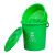 欧润哲 10L圆形垃圾桶(绿色厨余)带盖无滤篮 大容量办公室大堂收纳桶厨房餐厅酒店垃圾桶揭盖圆桶