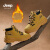 Jeep吉普儿童马丁靴男童2023新款鞋子女童短靴子大黄靴冬季加绒雪地靴 姜饼棕 27码 鞋内长约17.3cm