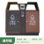 户外垃圾桶双桶果皮箱商用分类不锈钢室外大号垃圾箱脚踏景区公园 北京桶圆双桶