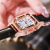 依诺佩韩版时尚方形镶钻女士皮带手表简约罗马数字水钻女表自动机械表 红色