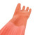 海斯迪克 植绒加长手套 加绒清洁手套 防水防滑耐磨洗碗手套45cm HKsq-596 橘红色10双 M 