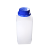 垒固 塑料蓝盖方瓶防盗盖塑料瓶试剂瓶样品瓶 50ml 塑料方瓶小口扁 