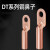 京斯坦 铜鼻子紫铜接线端子电缆接头端子 DT-16 （10个）