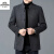 老爷车香港品牌新款夹克外套男爸爸装秋冬季中青年男士羊毛呢立领男装 灰色ZAL-11205 M